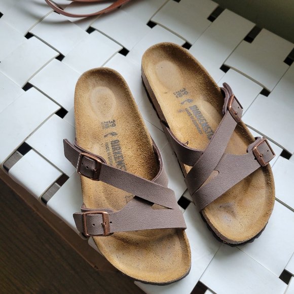 Birkenstock Shoes - Birkenstock Strappy Sandal Nubuck Mocha Sz 39/US 8